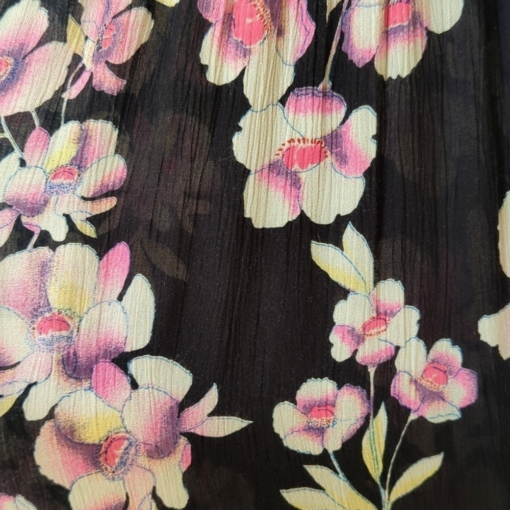 Intimately Free People Onyx Garden Party Floral Tiered A-Line Maxi Dress Black - Picture 7 of 14